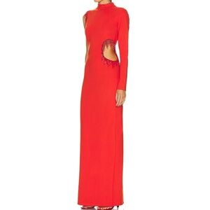 Staud Kirsten Dress in Fire Red